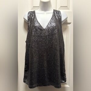Lane Bryant Sparkling Silver Sequin Tank Top
